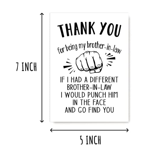 Thank You For Being My Brother-In-Law Funny Card - Fathers Day For Brother Dad Husband - Brother-In-Law Card - Brother-In-Law Gift Card