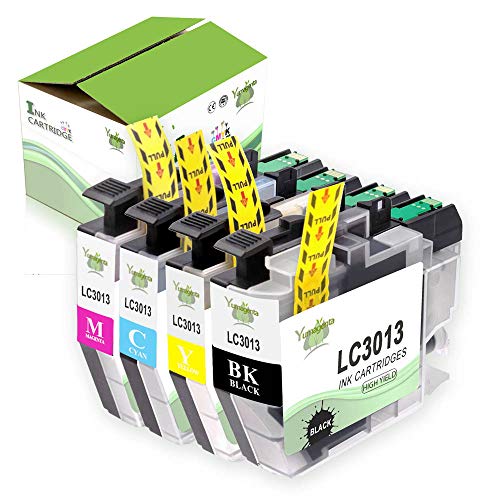 Yumagenta Compatible Ink Cartridge with New Updated Chips Replacement for Brother LC-3013 to use with MFC-J690DW MFC-J895DW MFC-J491DW MFC-J497DW Printer(1 Black, 1 Cyan, 1 Magenta, 1 Yellow,4-Pack)