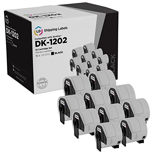 LD Products Compatible Shipping Label Replacements for Brother DK-1202 2.4 inch x 3.9 inch (10-Pack) for use in P-Touch: QL-1050, QL-1050N, QL-1060N, QL-500, QL-500EC, QL-550, QL-570 & QL-570VM