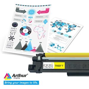 Arthur Imaging with CHIP Compatible Toner Cartridge Replacement for Brother Tn227 (Yellow, 1 Pack) (TN227Y)