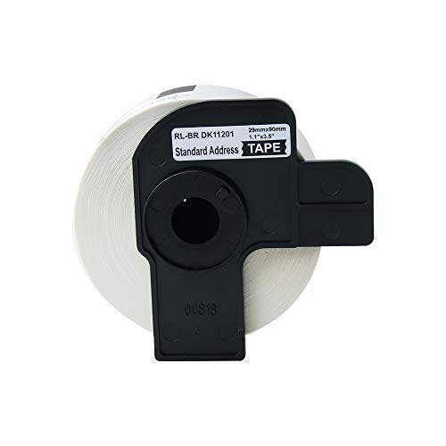 Aomya 4 Rolls DK-1201 Standard Address Shipping Label Compatible for BRO DK1201 29mm x 90mm (1-1/7" x 3-1/2") Die Cut 400 Labels with 4 Refillable Cartridge for QL Label Printer