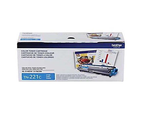 Brother Part# TN-221C Cyan Toner Cartridge (OEM) 1,400 Pages