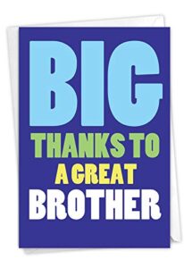 nobleworks – 1 thank you card for brother – gratitude and thanks for sibling, stationery greeting – great brother c3238bxg