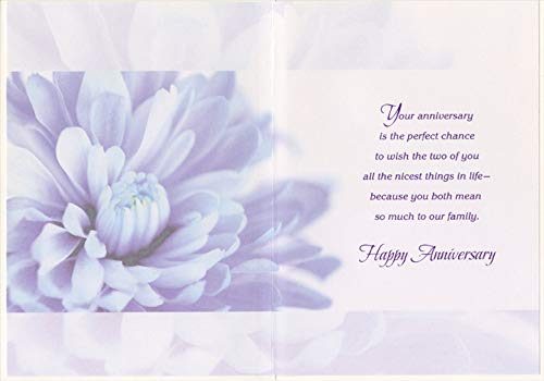 Designer Greetings How Wonderful: Large Blue Flower Photo Wedding Anniversary Congratulations Card for Brother and Sister-in-Law