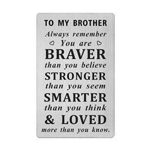 hyhydhp to my brother gifts wallet card, little brother inspirational gifts graduation cards from brother sister, birthday christmas presents ideas