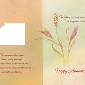 Designer Greetings Butterfly at Corner of Die Cut Window Showing Flower Wedding Anniversary Congratulations Card for Brother and Sister-in-Law