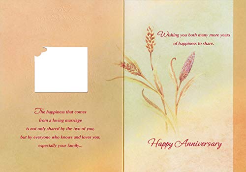 Designer Greetings Butterfly at Corner of Die Cut Window Showing Flower Wedding Anniversary Congratulations Card for Brother and Sister-in-Law