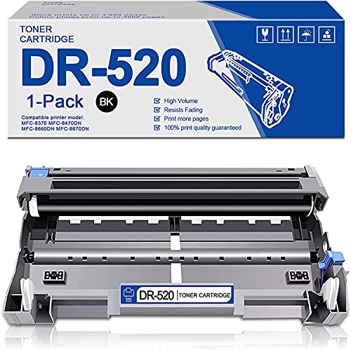 Compatible Drum Unit Replacement for Brother DR520 DR-520 HL-5240 5270DN 5280DW 5350DN 5370DW MFC-8370 8460N 8470DN 8480DN 8660DN 8670DN 8680DN 8690DN DCP-8060 8065DN 8085DN Drum (Black,1-Pack)