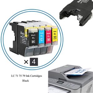 HOTCOLOR LC75/LC79/LC71 LC 75 LC 79 LC 71 (Black Cyan Magenta Yellow) x4 Ink Cartridges for Brother MFC-J430W MFC-J5910DW MFC-J625DW MFC-J6510DW Printer (16Pack)