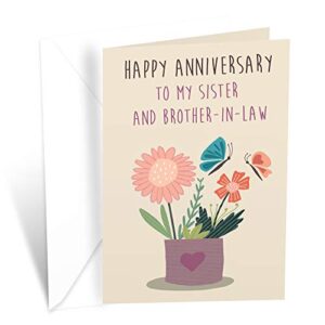 prime greetings anniversary card for sister and brother in law