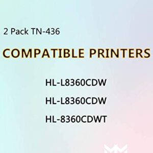 MM MUCH & MORE Compatible Toner Cartridge Replacement for Brother TN436 TN-436 TN-436BK TN433 use with HL-L8360CDW L9310CDW MFC-L8900CDW L9570CDW Printer (2-Pack, Black)