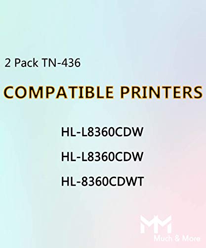 MM MUCH & MORE Compatible Toner Cartridge Replacement for Brother TN436 TN-436 TN-436BK TN433 use with HL-L8360CDW L9310CDW MFC-L8900CDW L9570CDW Printer (2-Pack, Black)