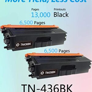 MM MUCH & MORE Compatible Toner Cartridge Replacement for Brother TN436 TN-436 TN-436BK TN433 use with HL-L8360CDW L9310CDW MFC-L8900CDW L9570CDW Printer (2-Pack, Black)