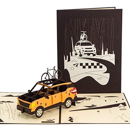 Ribbli SUV Handmade 3D Pop Up Card,Birthday Card,Car Card,Jeep Card,For Get Well,Thank You,Congratulations,Fathers Day Card,For Him,Men,Dad,Husband,Boyfriend,Brother,Boy,Son,Kid,Friend,with Envelope
