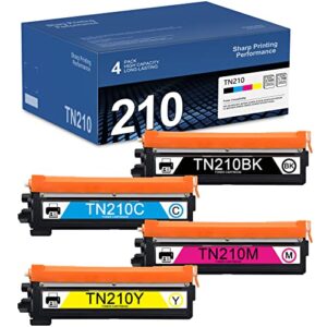 tn210 toner cartridge set (1bk+1c+1y+1m , 4-pack) eaxiue compatible tn210 tn210bk tn210c tn210m tn210y toner cartridge replacement for brother dcp-9010cn mfc-9010cn 9120cn 9125cn 9320cn/cw printer