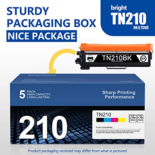 TN210 Toner Cartridge Set (1BK+1C+1Y+1M , 4-Pack) EAXIUE Compatible TN210 TN210BK TN210C TN210M TN210Y Toner Cartridge Replacement for Brother DCP-9010CN MFC-9010CN 9120CN 9125CN 9320CN/CW Printer