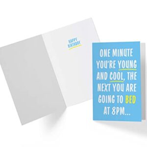 Funny Birthday Card for Men and Women, Large 5.5 x 8.5 Happy Birthday Card for Him Or Her, Birthday Card for Husband, Birthday Card for Brother, Sister - Karto - One Minute Bed Early