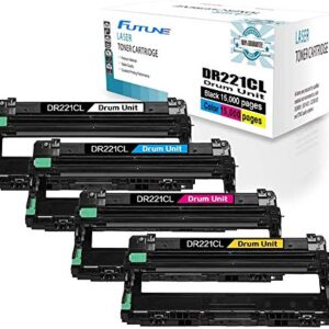 FUTUNE Compatible 4Pk DR221 Drum Sets Replacement for Brother DR221 DR-221CL DR221CL Drum Unit Fits for Brother HL-3140CW HL-3170CDW MFC-9130CW MFC-9330CDW MFC-9340CDW Printers (BCMY,4-Pack)