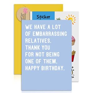 pibypil funny happy birthday card for sister in law, mother in law, son in law, daughter in law, brother in law