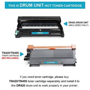 Color4work Compatible Drum Unit Brother DR420 DR-420 Drum Unit use for Brother HL-2270DW 2280DW HL 2240 MFC-7860DW 7060D IntelliFax 2840 MFC-7460DN MFC 7365DN MFC7360N (Negro,12000 Yield) 1Pack