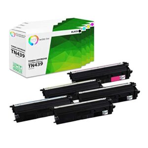tct premium compatible toner cartridge replacement for brother tn439 tn-439 ultra high yield works with brother hl-l8360cdw l8360cdwt, mfc-l8900cdw l9570cdw printers (b, c, m, y) – 5 pack