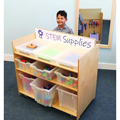 Whitney Brothers WB0152: Preschool Stem Cart, 40" W x 21.5" D x 38.5" H, Natural UV