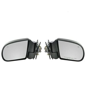 ortus uni black power heated side door mirrors left & right pair set fits (plastic paint to match)