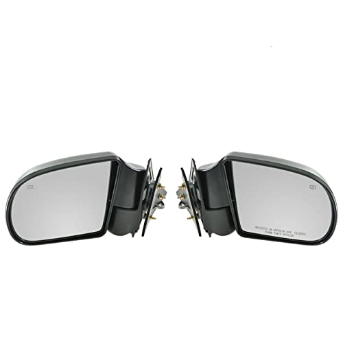 ORTUS UNI Black Power Heated Side Door Mirrors Left & Right Pair Set Fits (Plastic Paint to Match)