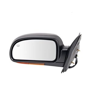 ortus uni power heated mirror w/amber signal driver left fits (plastic textured black)