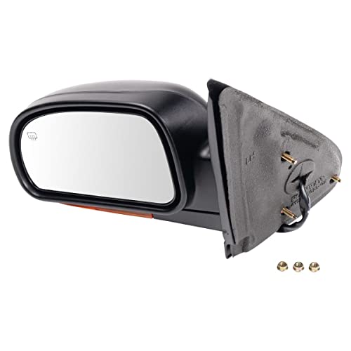 ORTUS UNI Power Heated Mirror w/Amber Signal Driver Left Fits (Plastic Textured Black)