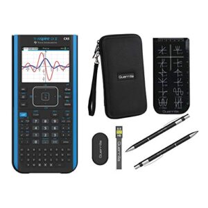 texas instruments ti nspire cx ii cas graphing calculator + guerrilla zipper case + essential graphing calculator accessory kit, black (blackk)