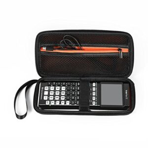 BOVKE Hard Graphing Calculator Case Compatible with Texas Instruments TI-84 Plus CE/TI-84 Plus/TI-83 Plus CE/Casio fx-9750GII, Extra Zipped Pocket for USB Cables, Manual, Pencil, Ruler, Black