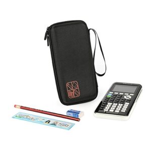 BOVKE Hard Graphing Calculator Case Compatible with Texas Instruments TI-84 Plus CE/TI-84 Plus/TI-83 Plus CE/Casio fx-9750GII, Extra Zipped Pocket for USB Cables, Manual, Pencil, Ruler, Black