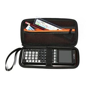 BOVKE Hard Graphing Calculator Case Compatible with Texas Instruments TI-84 Plus CE/TI-84 Plus/TI-83 Plus CE/Casio fx-9750GII, Extra Zipped Pocket for USB Cables, Manual, Pencil, Ruler, Black