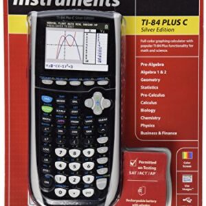 Texas Instruments TI-84 Plus C Silver Edition Graphing Calculator, Black