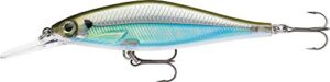 rapala shadow rap shad deep hard bait lure, freshwater, size 09, 3 1/2″ length, 5′-6′ depth, moss back shiner, package of 1, one size, sdrsd09mbs