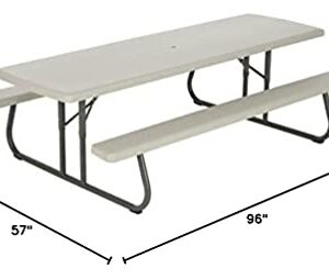 Lifetime 80123 Folding Picnic Table and Benches, 8 Feet