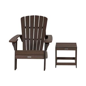 Lifetime 60293 Adirondack Chair and Table Set, Rustic Brown