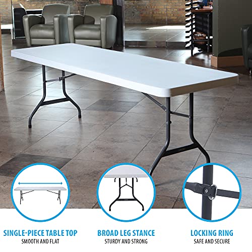 Lifetime 42980 Folding Utility Table , 8 Feet, White Granite, Pack of 4