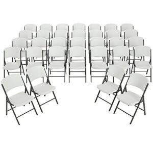 Lifetime 4 60-Inch Round Folding Tables with 32 Folding Chairs - White Granite