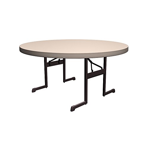 Lifetime Round Folding Table, Professional - 60 Inches Putty, Pack of 12