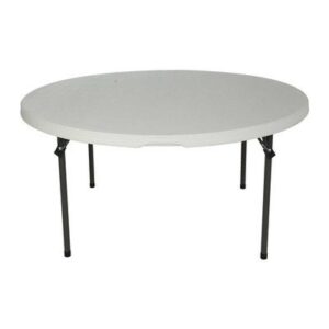 lifetime 60″ round folding table (set of 15) finish: white granite/gray