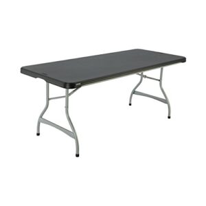 lifetime commercial rectangular folding (4 pack) table, 6′, black