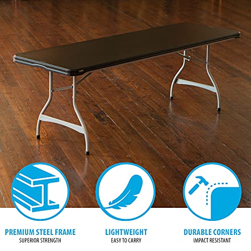 Lifetime Commercial Rectangular Folding Table (4 Pack), 8', Black