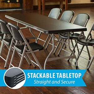 Lifetime Commercial Rectangular Folding Table (4 Pack), 8', Black