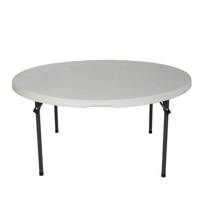 Lifetime 60" Round Folding Table with Cart (Set of 15) Finish: White Granite/Gray