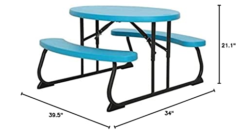 Lifetime 60229 Kids Oval Picnic Table, Glacier Blue