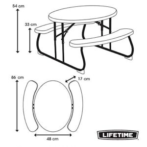 Lifetime 60229 Kids Oval Picnic Table, Glacier Blue