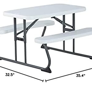 Lifetime Kid's Picnic Table, White and Black