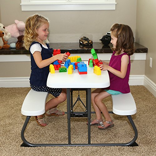 Lifetime Kid's Picnic Table, White and Black